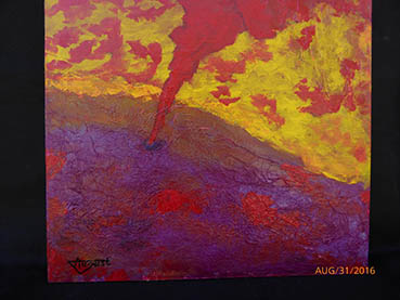 Environmental Catastrophe, Lisa August, 14x14 Acrylic $900