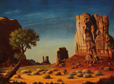 Monument Valley, Walter Hurlburt, 18x24 Oil 