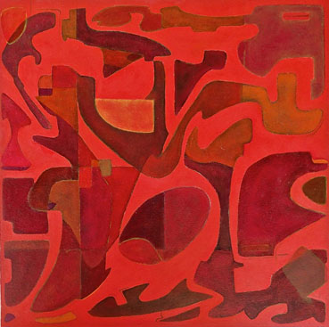 Red Room, Patricia R. Ogden, 18x18 Oil on paper $500
